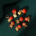 wholesale Ancient sand gold metal material Persimmon Wish Pendant, small persimmon pendant, lotus pod, Ruyi, leaf, DIY handmade accessories, bead stringing-0-2