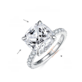 wholesale S925 silver plated with 18k gold new 5-carat cushion-cut moissanite women's luxury large-carat diamond ring-0-5