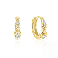 wholesale 925 Sterling Silver Twisted Figure-8 Zircon Stud Earrings,-Gold #1