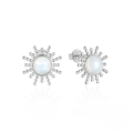 wholesale 925 Sterling Silver Opal Sun Micro-set Small Geometric Earrings,。-0-4