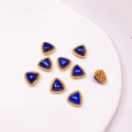 wholesale S925 Gold-Plated Silver Natural Lapis Lazuli Gourd Square Prism Four-Leaf Clover Accessory DIY Semi-Finished Bracelet Necklace Strand Charms-0-13
