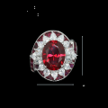 wholesale 925 Silver Gold Plated Ring with High Carbon Diamond, Vanjia High Jewelry Pigeon Blood Red GRC Lab-Grown Ruby, Versatile Women's Ring-0-2