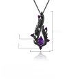 wholesale 925 Silver Designer High-End Dark Gothic Vintage Pendant Italian Craftsmanship Natural Amethyst Necklace Pendant-0-0