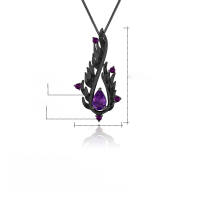 wholesale 925 Silver Designer High-End Dark Gothic Vintage Pendant Italian Craftsmanship Natural Amethyst Necklace Pendant-Natural amethyst pendant (with silver chain)
