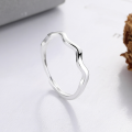 wholesale S925 Sterling Silver Minimalist Fashion Geometric Wave Cross-Border Versatile Adjustable Open Ring for Women-0-1
