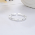 wholesale S925 Sterling Silver Korean Style Irregular Textured Open Ring Creative Niche Versatile Index Finger Ring for Women-0-2