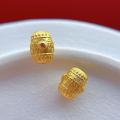 wholesale Gold-plated 925 ancient silver fittings with engraved scales, mantra six-syllable, auspicious and wealthy barrel beads, spacer beads, waist beads for DIY prayer beads-0-10