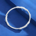 wholesale 999 sterling silver flourishing flower silver bracelet for women, solid silver adjustable mother's style silver bangle as Mother's Day gift-0-11