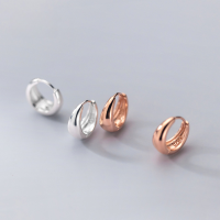 wholesale S925 Sterling Silver Geometric Circle Earrings, Korean Version Simple and Elegant Smooth Surface Earrings, Versatile Ear Accessories G8703-S925 silver earrings silver 925 silver