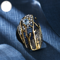 wholesale S925 sterling silver Italian craftsmanship Georgia series designer ring with natural colored gemstones-Sky Blue Topaz  US 5