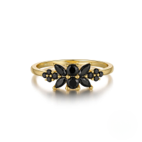 wholesale S925 Sterling Silver Elegant And Luxurious Geometric Round Zircon And Gemstone Engagement Ring, Popular In Europe And America-Gold-Style 6 8