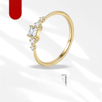 wholesale S925 Sterling Silver Gold-Plated Moissanite Golden Dawn Series Ring for Men and Women-Moissanite Ring  US size 8 (domestic size 17)