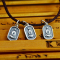 wholesale 925 Sterling Silver Simplified Buddha Pendant with Sanskrit Inscription on Back, Retro Ethnic Style Personalized DIY Charm-0-2