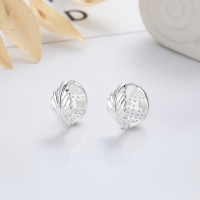 wholesale S925 Sterling Silver Japanese Korean Fresh and Delicate Leaf Fashionable Versatile Niche Design Light and Stylish Personality Earrings-YR422 bright silver/approx. 3.8g>925 silver