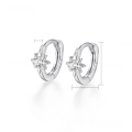 wholesale S925 Sterling Silver Cross-Border Hit Circle Micro-Paved Zircon Star Ear Clasp, Stylish and Minimalist Elegant Earrings for Women-0-5
