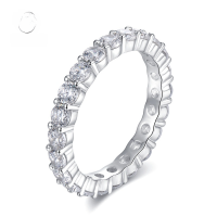 wholesale S925 Silver New Mu Jing Women'sIns Fashion 3mm Full Diamond Ring Gift, Drop Shipping-R139 Full drill 3mm 7