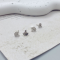 wholesale S925 Sterling Silver Maker Creative Minimalist Ginkgo Leaf Small Stud Earrings Korean Style Fashion Ear Accessories Factory Supply-0-3