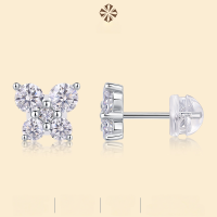 wholesale S925 Sterling Silver Moissanite New Ear Hoop Temu Cross-Border Hot Selling Ear Jewelry Ready-to-Ship Factory Wholesale-Moissanite