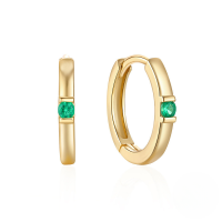 wholesale S925 Sterling Silver Classic Single Zircon Ear Cuff, Minimalist Polished Earring, Popular On Ins-Gold-Green Diamond 925 Silver