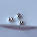 wholesale 925 Silver Brushed Peach Heart Spacer Beads DIY Bracelet Necklace Accessories Handmade Cord Pure Silver Jewelry-0-10