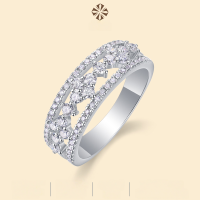 wholesale 925 Sterling Silver Ring Moissanite Luxury Set Closed Band Cross-border TEMU Hot Selling New Style Source Factory Wholesale-Moissanite US No. 5