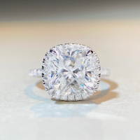 wholesale Sterling Silver 5ct Women's Fancy Shape Square Halo Radiant Cut Moissanite Ring Wholesale-MS015-5 carats (Moissanite)  6