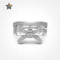 wholesale S925 Sterling Silver European and American Wedding Style Women's Ring, Exquisitely Crafted with Advanced Sense Bow Design and Zircon Embellishments for an Elegant Ring-0-0