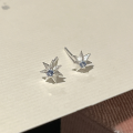 wholesale S925 Sterling Silver Blue Star Ear Studs Small Batch Design Advanced Minimalist Icy Blue Star Zircon Ear Bone Studs-0-5