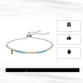 wholesale S925 Sterling Silver Tennis Chain Bracelet with Colorful Zirconia Round Stones, Direct from Manufacturer, Wholesale-0-1