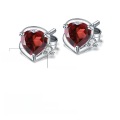 wholesale S925 silver jewelry set with light luxury garnet gemstone, featuring a ring and earrings-0-6