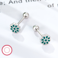 wholesale 925 Silver Small and Sweet Versatile Earrings for Women, Floral Drip-Glaze Colored Small Stud Earrings, Foreign Trade Jewelry Wholesale-0-3