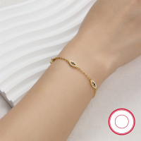 wholesale 925 Sterling Silver Demonic Eye Bracelet with Zirconia, Niche Luxury High-End European and American Wholesale Jewelry-Platinum