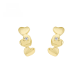 wholesale 9k Gold Japanese Spring Retro Luxury Style Love Heart Moissanite Stud Earrings-0-0