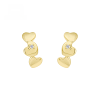 wholesale 9k Gold Japanese Spring Retro Luxury Style Love Heart Moissanite Stud Earrings-Moissanite earrings 9K