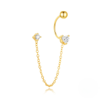 wholesale S925 Sterling Silver Star Moon Tassel Layered Earrings For Women,-Single gold #3&gt;925 silver