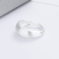 wholesale S925 Sterling Silver European and American Minimalist Geometric Mirror Polished Brushed Plain Ring Single Ring Versatile Open Adjustable Ring-0-1