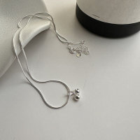 wholesale Metal Material, Maker 925 Pure Silver Forest Style Simple Ins Wind Necklace Small and Exquisite Cherry Bow Pendant Versatile Collarbone Chain-Cherry Necklace--Silver 925 Silver