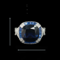 wholesale 925 Silver Gold Plated Ring with High Carbon Diamond Royal Blue Cushion Art Deco Retro Versatile Jewelry Women's Ring-0-2