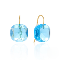 wholesale S925 Sterling Silver Luxury Sparkling Crystal Ear Hooks,。-Gold-Blue 925 Silver