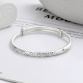 wholesale S990 Silver Retro Auspicious Cloud PatternOpening Push-Pull Bangle Ethnic Literary Palace Style Bracelet-0-0