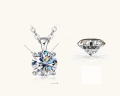 wholesale 18k Gold Plated 925 Sterling Silver Classic Four-Prong Moissanite Necklace for Women High-End Cross-Border Genuine Wholesale-0-5