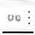 wholesale 925 Sterling Silver Korean Style Versatile Commuting Small Pink Zirconium Earrings Minimalist High-end Petite Hoop Earrings-0-1