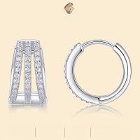 wholesale 925 Sterling Silver Fashionable Personality Design Women's High-end Sense Internet Celebrity Live Cross-border Hot Selling Long Moissanite Earrings-Moissanite 1mm*78 pieces