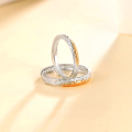 wholesale 925 Sterling Silver Sunset Golden Mountain Couple Ring, Small and Minimalist, High-end Ins Style Unisex Open Adjustable Band for Qixi Festival-0-2