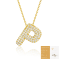 wholesale 925 Silver Plated with 18K Gold, Cross-Border Europe and America New Letter Pendant Necklace, Fashion-Forward Versatile Moissanite Chain-0-46