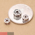 wholesale S925 Sterling Silver Vintage Wealth Coin Spacer, Thai Silver Accessories for DIY Red Cord Braided Crystal Bracelet Jewelry-0-2