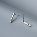 wholesale S925 Silver Nalan One-word Diamond Inlaid Ear Studs, Korean Style Mini Basic Geometric Long Bar Earrings G8054-0-3