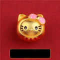 wholesale Metal material: Old gold Vietnamese sand gold KT cat cartoon bow tie KT cat pendant with large hole, lucky bead, DIY bracelet, leather cord accessory-0-5