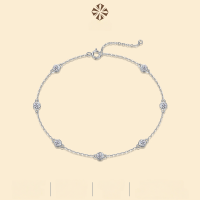 wholesale S925 Sterling Silver Five-Flower Bracelet, Light Luxury High-End Moissanite Cross-Border Best-Seller High-Quality Bracelet-Moissanite 10 points*7 pieces