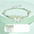 wholesale S925 sterling silver Guofeng broken silver butterfly natural Hetian jade bracelet for women, lightweight luxury new Chinese-style high-end hand accessory-0-2